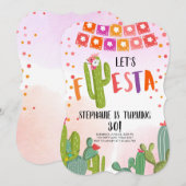 レッツフィエスタパーティーメキシカンサク大人誕生日 招待状 (正面/裏面)