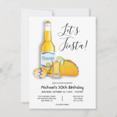 レッツフィエスタビールテキラショットタコ誕生日Invite 招待状 (正面)