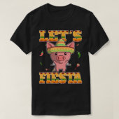 レッツフィエスタピッグシンコデマヨメキシコかわいい豚 Tシャツ (デザイン正面)