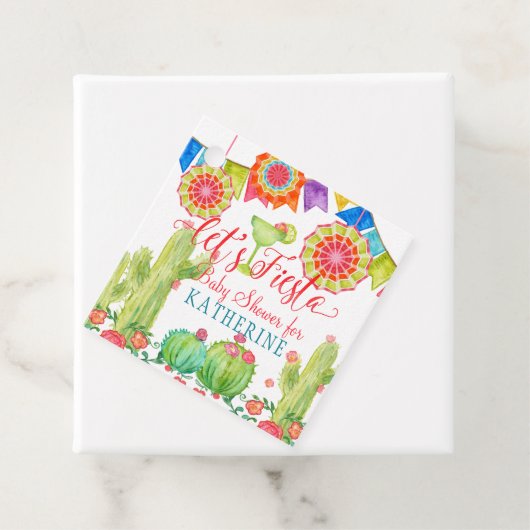 レッツフィエスタベビーガールシャワーウォーターカラーサボテン フェイバータグ (インサイチュ)