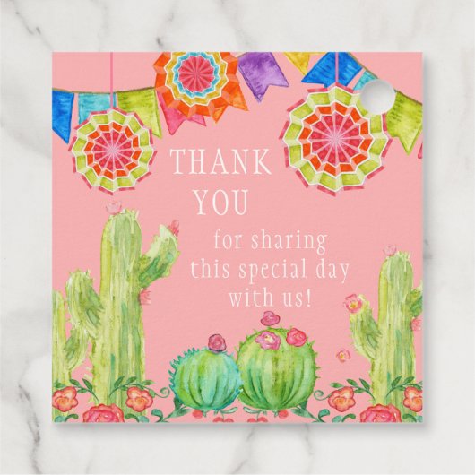 レッツフィエスタベビーガールシャワーウォーターカラーサボテン フェイバータグ (裏面)