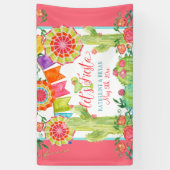 レッツフィエスタマルガリータカクタスフラワーズブライダルシャワー 横断幕 (縦)