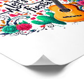 レッツフィエスタメキシコパーティーお祝いハートビート ポスター (角)