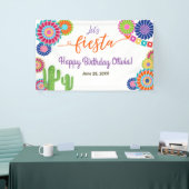 レッツフィエスタ誕生日バナーメキシカンサボスフローラ 横断幕 (トレードショー)