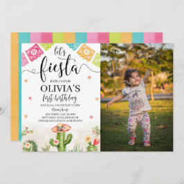 レッツフィエスタ誕生日フォト招待状ホワイト 招待状