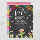 レッツフィエスタ誕生日招待状ブラック 招待状 (正面/裏面)