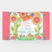 レッツフィエスタ3歳の誕生日サボテンの花の少女パーティー 横断幕 (横)