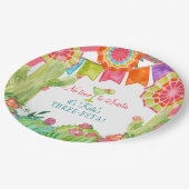 レッツフィエスタ3rd誕生日サボテン花wマルガリータ ペーパープレート (アングル)