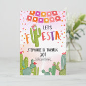 レッツフェスタパーティーメキシコサボテンアダルト誕生日 招待状 (スタンド正面)