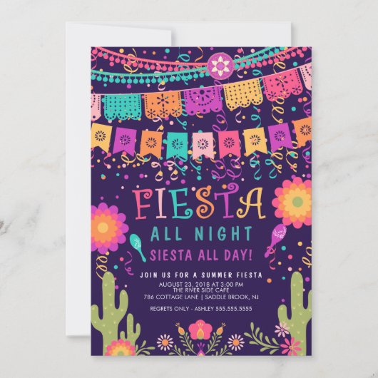 レッツフカラフルィエスタサマーパーティの招待状 招待状 (正面)