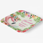 レッツフラミングルガールピンクフラミンゴ誕生日パーティー ペーパープレート (傾斜あり)