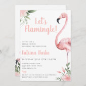 レッツフラミングルフローラブライダルシャワー 招待状 (正面/裏面)
