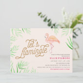 レッツフラミングルベビーシャワーフラミンゴ招待状 招待状 (スタンド正面)