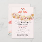 レッツフラミングル誕生日招待状 – 熱帯パーティー サンキューカード (正面/裏面)