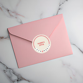 レッツフレンドシップブレスレットレッドピンク誕生日 ラウンドシール