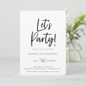 レッツブラックスクリプトモダン誕生日 招待状 (スタンド正面)