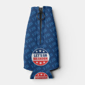 レッツブランドンおもしろいアンチバイデン氏プロトランプ2024 ボトルクーラー (裏面)