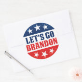 レッツブランドンおもしろいアンチバイデン氏プロトランプ2024 ラウンドシール (封筒)