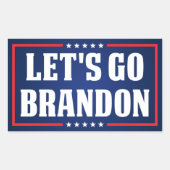 レッツブランドンおもしろいアンチバイデン氏プロトランプ2024 長方形シール (正面)