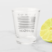 レッツブランドンおもしろいバイデン氏チャント動揺して国旗 ショットグラス (裏面)