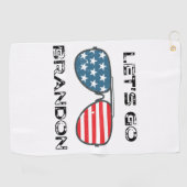 レッツブランドンおもしろいバイデン氏チャント ゴルフタオル (横)