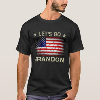 レッツブランドンアメリカ国旗のレトロヴィンテージ Tシャツ