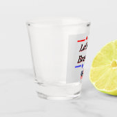 レッツブランドンFJB赤白青スター米国国旗 ショットグラス (左)