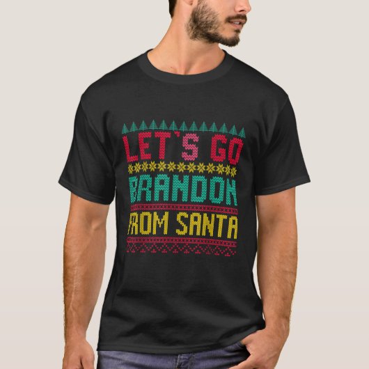 レッツブランドンTee行くBrandon醜いクリスマ Tシャツ (正面)