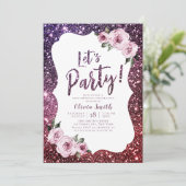 レッツブルゴーニュパーティーパープルグリッターとフローラ 招待状 (スタンド正面)
