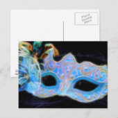 レッツブルーベネチアンマスクパーティーはがき インビテーションポストカード (正面/裏面)