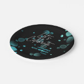 レッツブルー祝《写真》ぼけ味グラデーション黒誕生日 ペーパープレート (アングル)