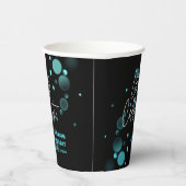 レッツブルー祝《写真》ぼけ味グラデーション黒誕生日 紙コップ (右)