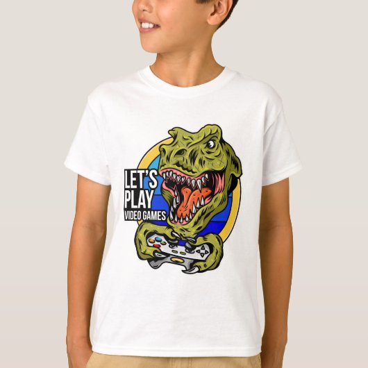 レッツプレイTレックスゲーマー Tシャツ (正面)
