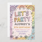 レッツボホレインボーカラフルレトロ 招待状 (正面/裏面)