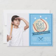 レッツボール遊野球誕生日フォト招待状