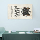 レッツポーティキットンキャットロカビリー誕生日へようこそ 横断幕 (トレードショー)