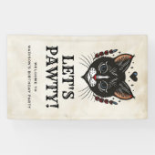 レッツポーティキットンキャットロカビリー誕生日へようこそ 横断幕 (横)