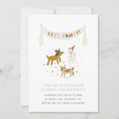 レッツポーティドッグをテーマにした誕生日 招待状 (正面)