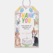 レッツポーティドッグ最初の誕生日サンキューユユーラベル ギフトタグ (正面)