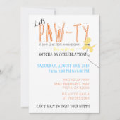 レッツポーティドッグ誕生日ゴッチャデイファーベビーカワイト 招待状 (正面)