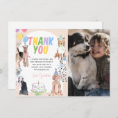 レッツポーティドファースト誕生日サンキューカード 招待状 (正面/裏面)