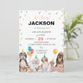 レッツポーティパピードッグ誕生日招待状 招待状 (スタンド正面)