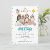 レッツポーティパピードッグ誕生日招待状 招待状 (スタンド正面)