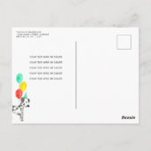 レッツポーティパーティー動物キッズパピードッグ誕生日 ポストカード (裏面)