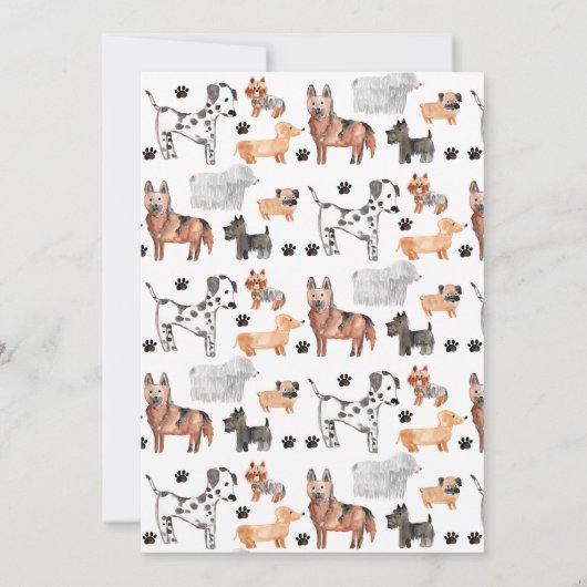 レッツポーティパーティー動物キッズパピードッグ誕生日 招待状 (裏面)