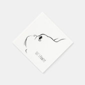 レッツポーティフランスのブルドッグシルエットナプキン スタンダードカクテルナプキン (角)