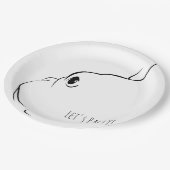 レッツポーティブルドッグフランスのシルエット紙プレート ペーパープレート (アングル)