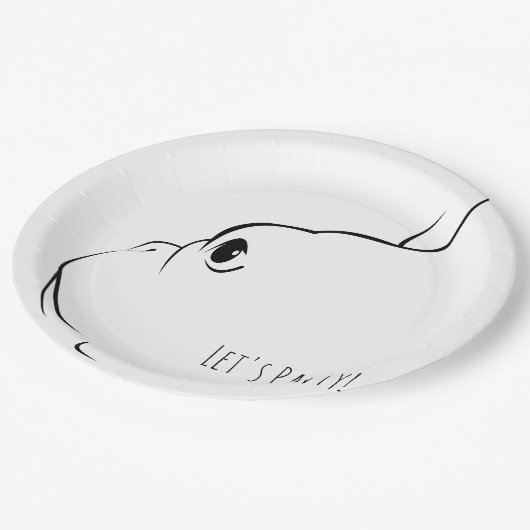 レッツポーティブルドッグフランスのシルエット紙プレート ペーパープレート (アングル)