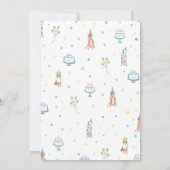 レッツポーティブルーボーイドッグ誕生日招待状 招待状 (裏面)