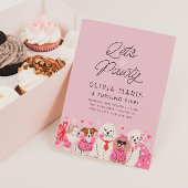 レッツポーティーガールズパピーパーティー誕生日 招待状